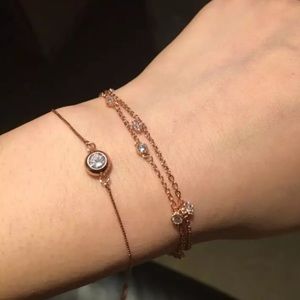 Rose Gold Diamond Double Chain Bracelet
